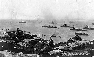 La flotte de Spee à Valparaiso.